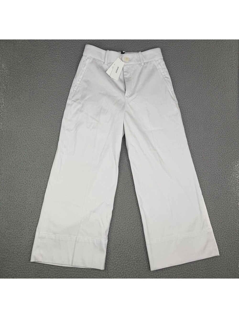 Spanx St Crop Wide Leg 2.0 Stretch Twill Classic White Pants Women's Sz S NWT